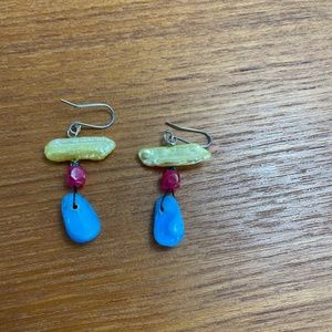 New Pretty Earrings/Turquoise, Yellow, and Pink